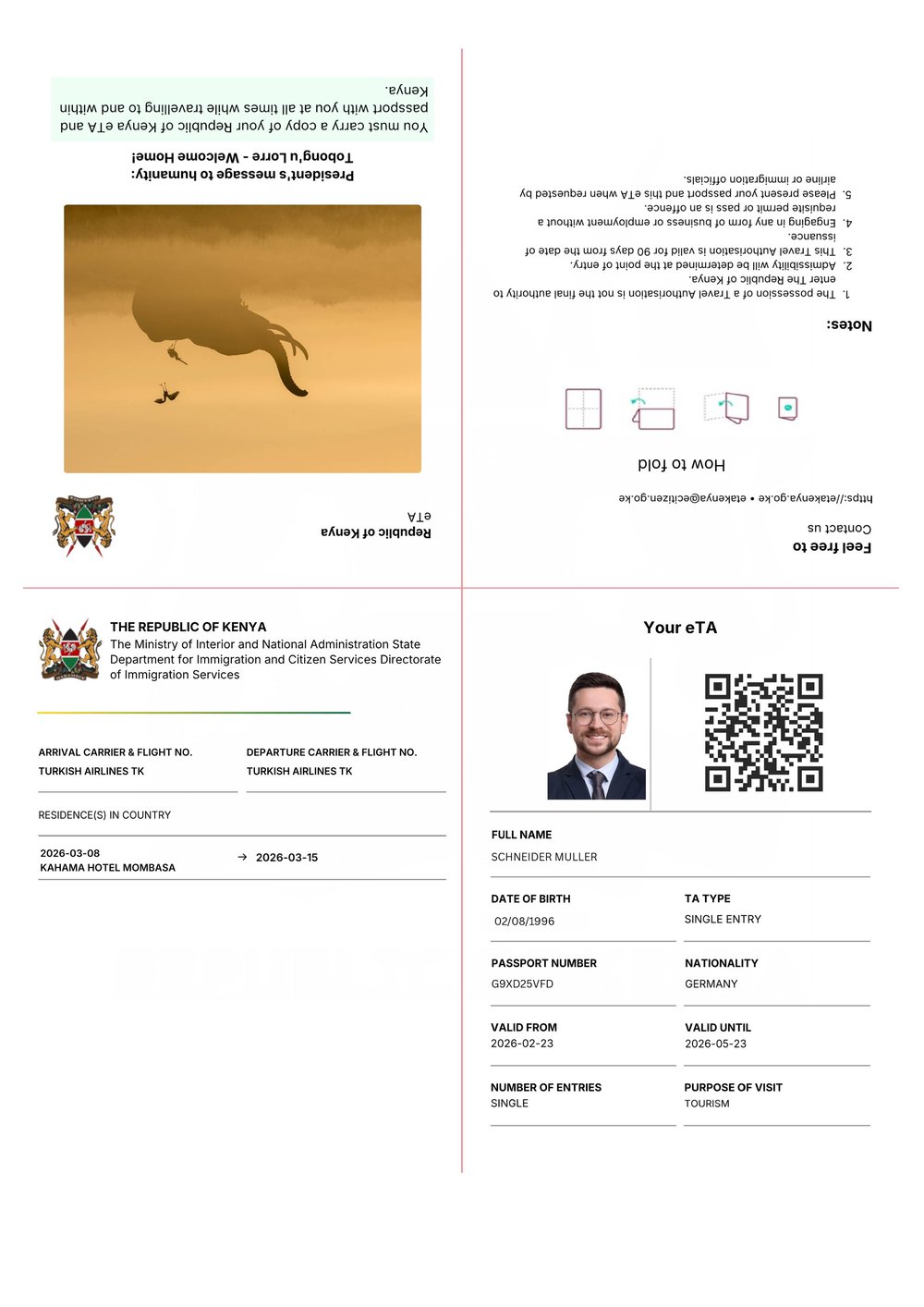 Kenya Single Entry Eta Sample