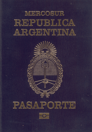 Couverture du passeport argentin
