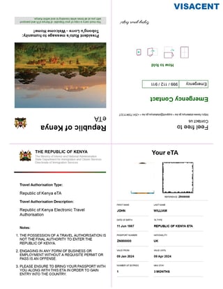 Republic of Kenya eTA Approved