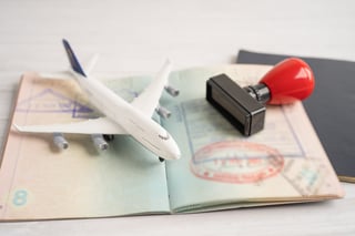 Approved Stamp Visa And Passport Document To Immigration At Airport In Country Approved Stamp Visa And Passport Document To Immigration At Airport In Country