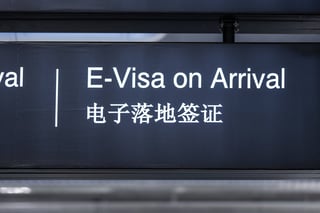 Electronic Visa On Arrival Signage Concept At Airport For Tourists Visa Sign In English Electronic Visa On Arrival Signage Concept At Airport For Tourists Visa Sign In English