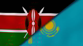 Kenya and Kazakhstan Flags Together Kenya and Kazakhstan Flags Together