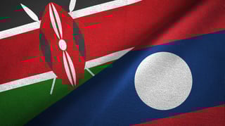 Kenya and Laos Flags Together Kenya and Laos Flags Together