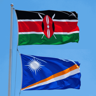 Kenya and Marshall Islands flags Kenya and Marshall Islands flags