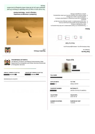 Kenya eTA Sample Kenya eTA Sample