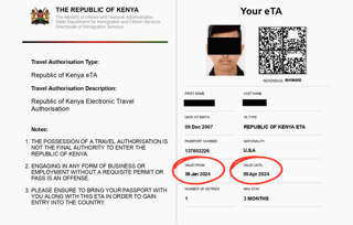 Kenya Eta Validity Kenya Eta Validity