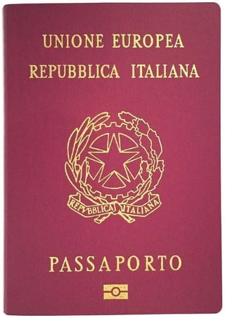 Front Cover of Italian Passport Front Cover of Italian Passport