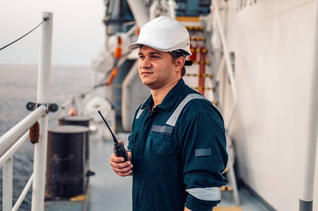 Officer on the Bridge of a Ship