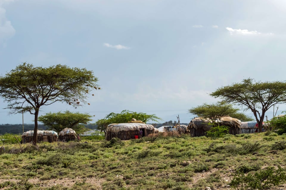 A Small Kenyan Village In The Savannah