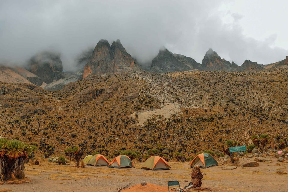 Campsite Below Mount Kenya Peaks
