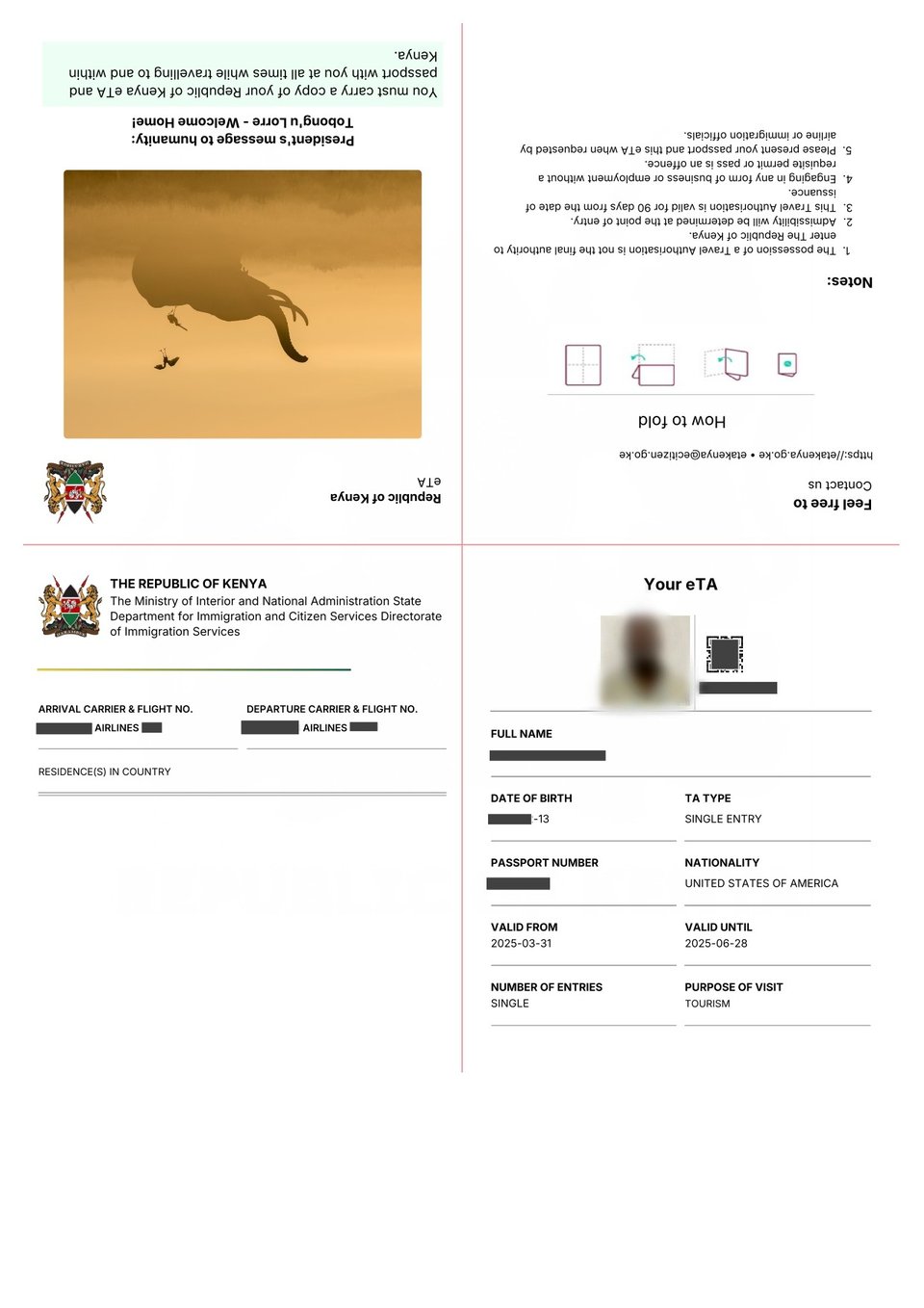 Kenya eTA Sample