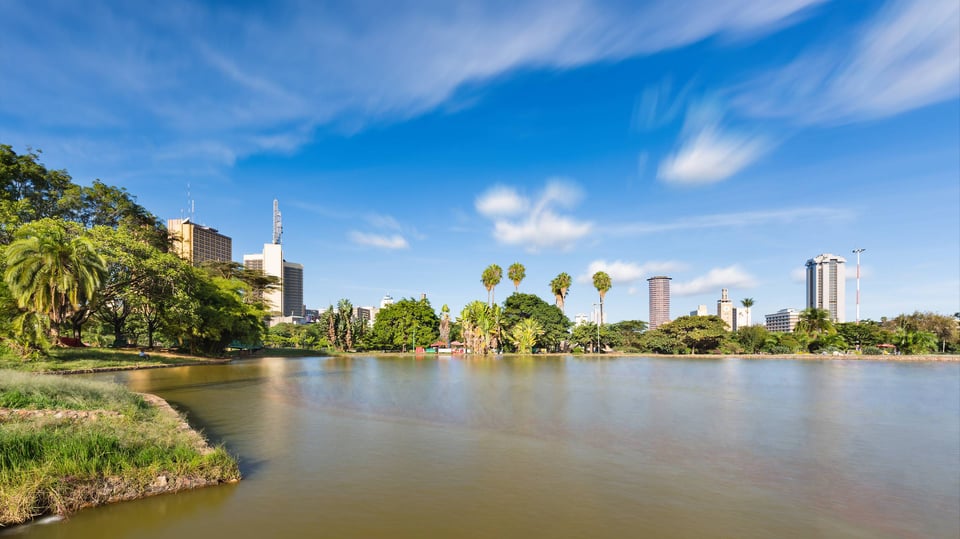 Lake Side View Of Nairobi City In Kenya