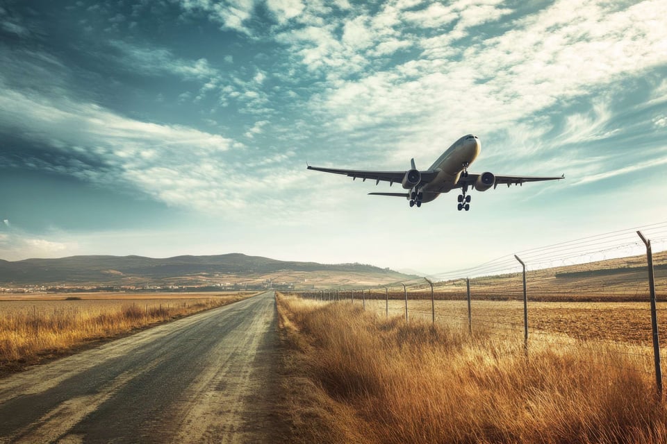 Plane Landing On An Empty Airway