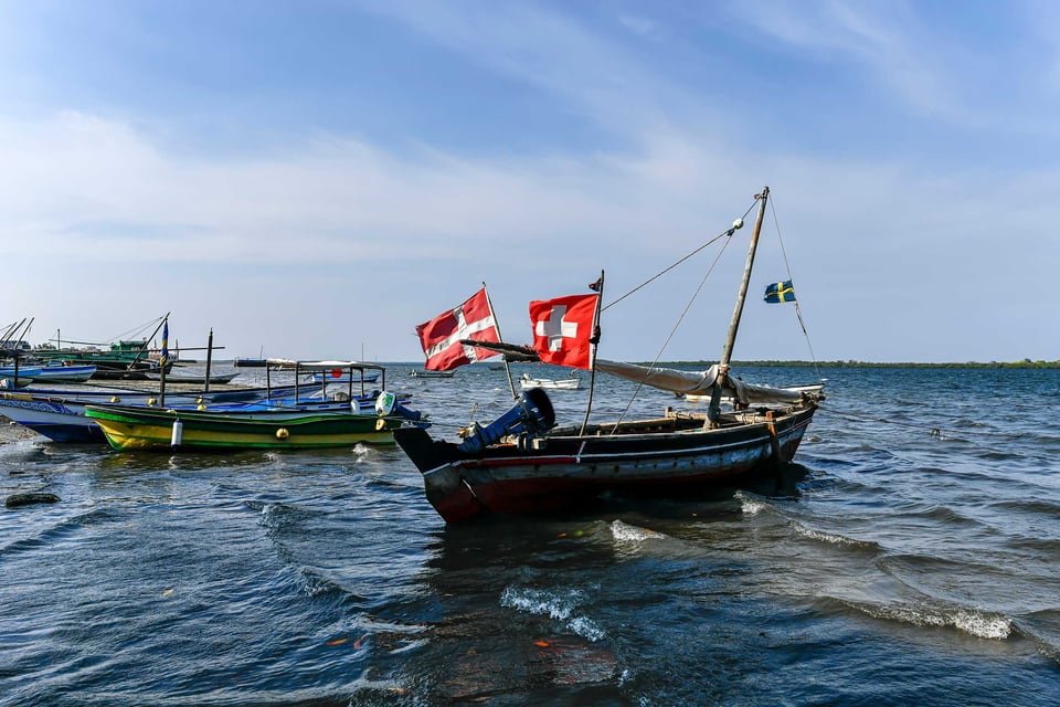 Traditional Dhow Boats Near The Lamu Coast