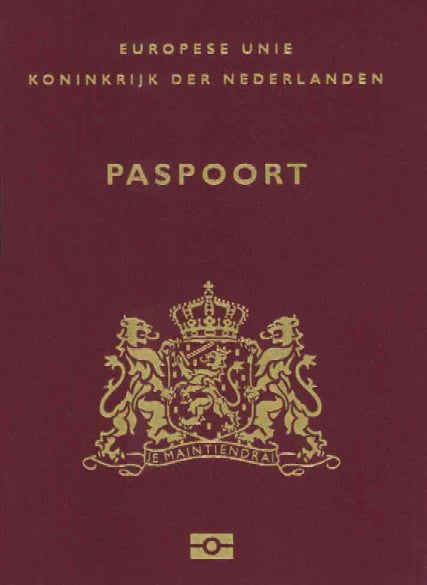 Copertina anteriore del passaporto olandese Copertina anteriore del passaporto olandese
